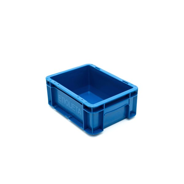 Lar Plastics Box Tote, 7-7/10" x 5-4/5" x 3-1/10"H, recyclable, sustainable plastic, blue BOX R-KLT 2158